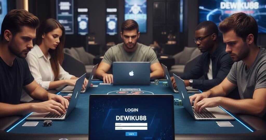 Poker online profesional dengan pemain fokus, chip dan kartu nyata, serta Dewiku88 Login aman