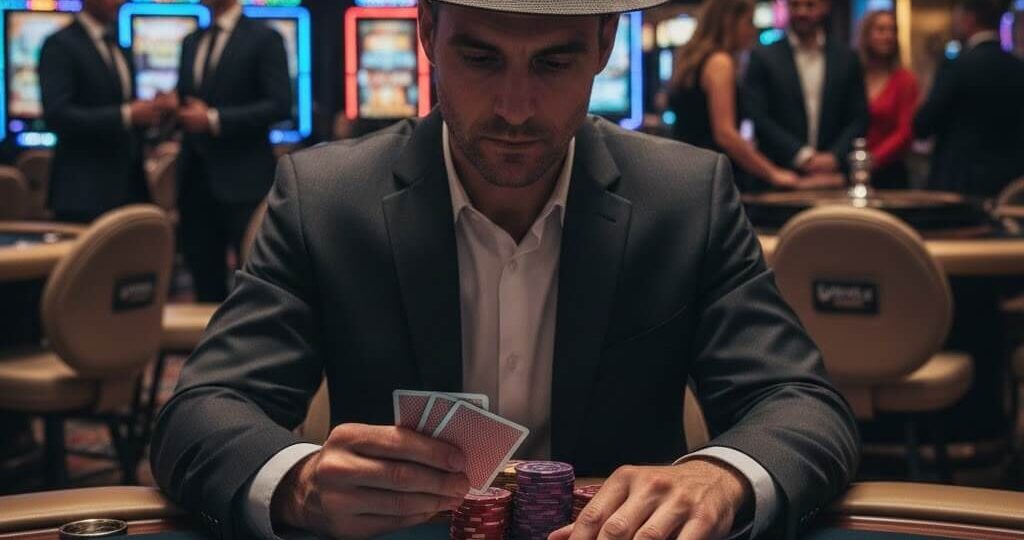 Pemain blackjack menganalisis kartu dan peluang menang di Win11bet dengan strategi cerdas.